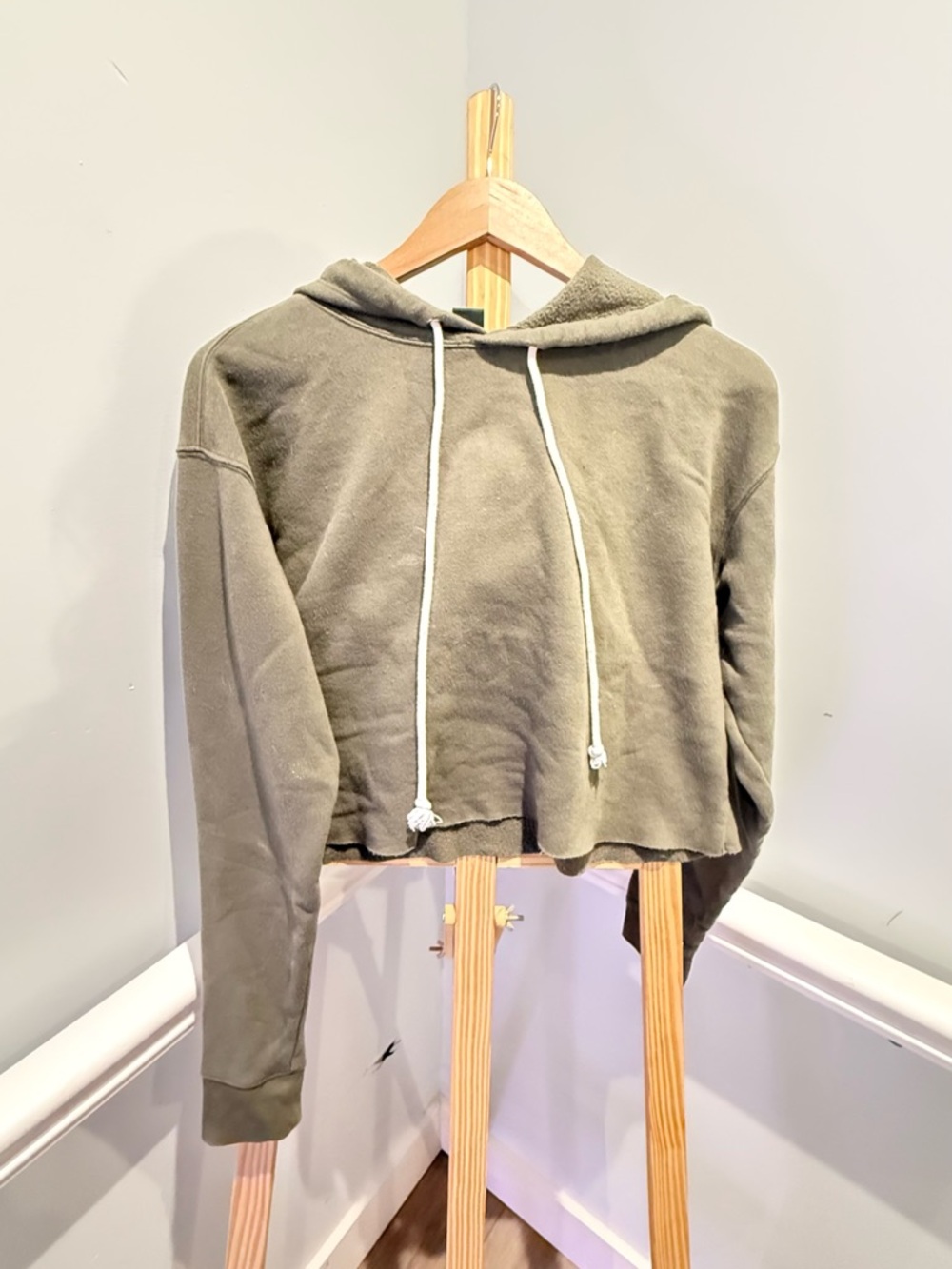wild fable Olive Cropped Hoodie Sweater
